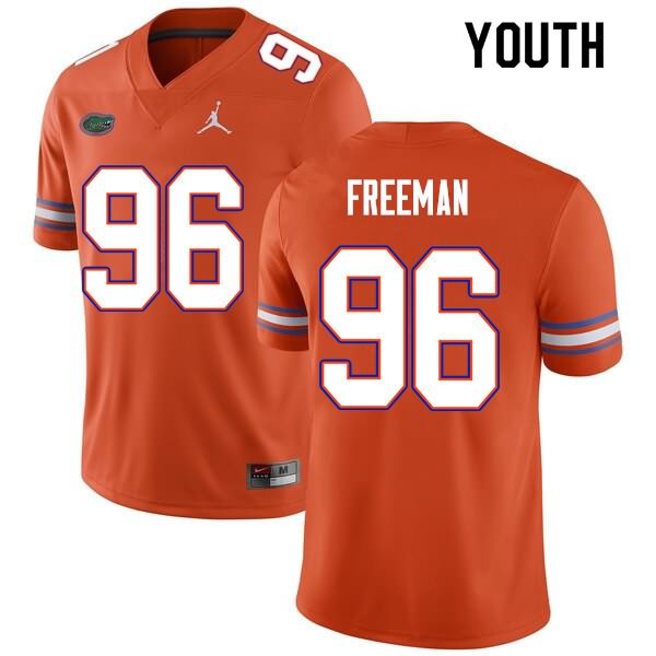 Youth NCAA Florida Gators Travis Freeman #96 Stitched Authentic Nike Orange College Football Jersey RPF3265OY